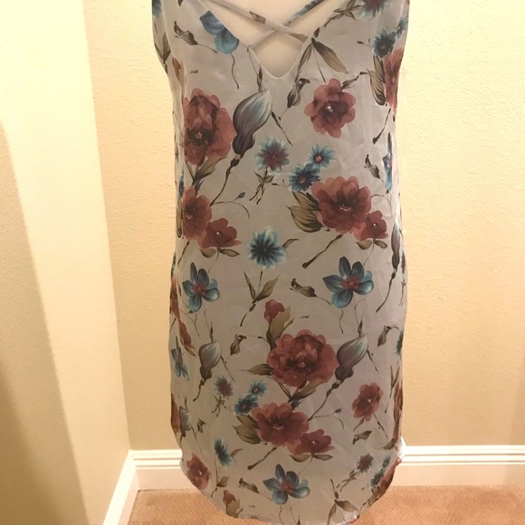 Silver floral slip dress - Picture 5 of 8
